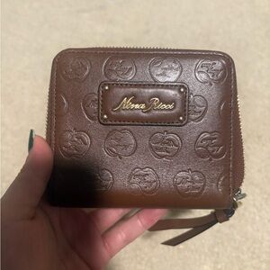 Nina Ricci Embossed Brown Leather Wallet